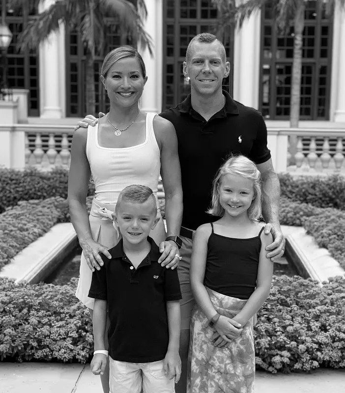 Dr. Barnes family with his wife and 2 young children (Boy and Girl)
